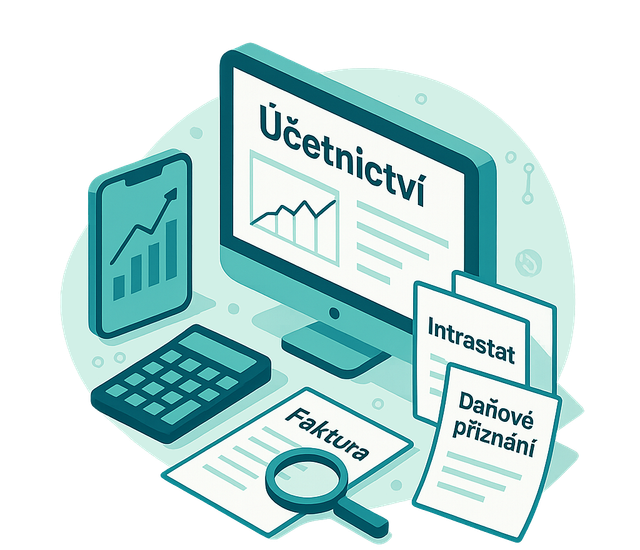 Ilustrace digitálního účetnictví a daní